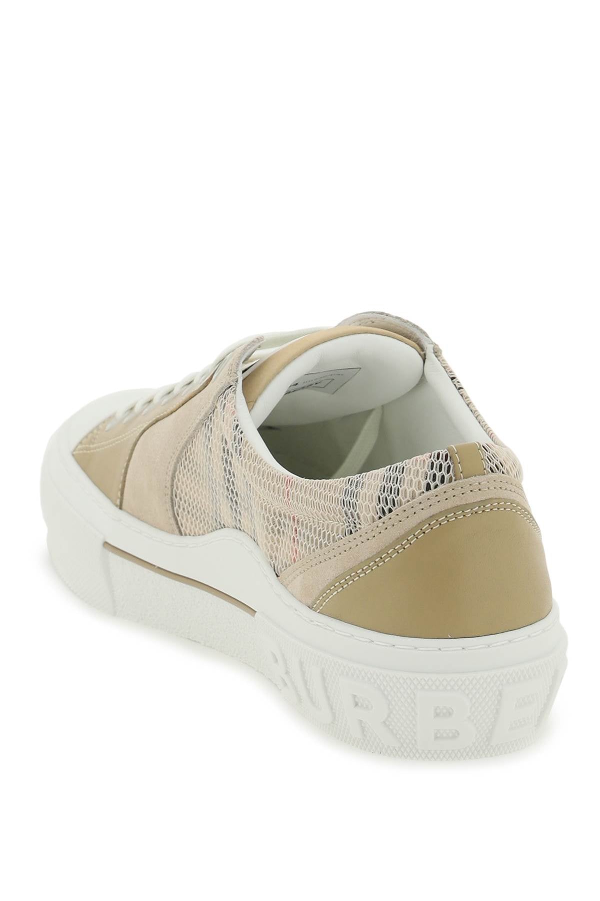 Burberry vintage check &amp, leather sneakers