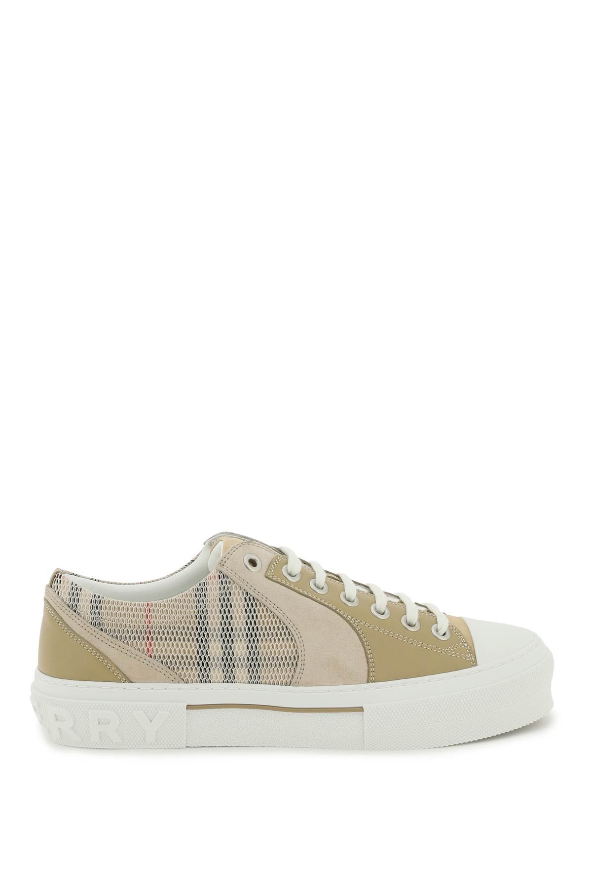 Burberry vintage check &amp, leather sneakers