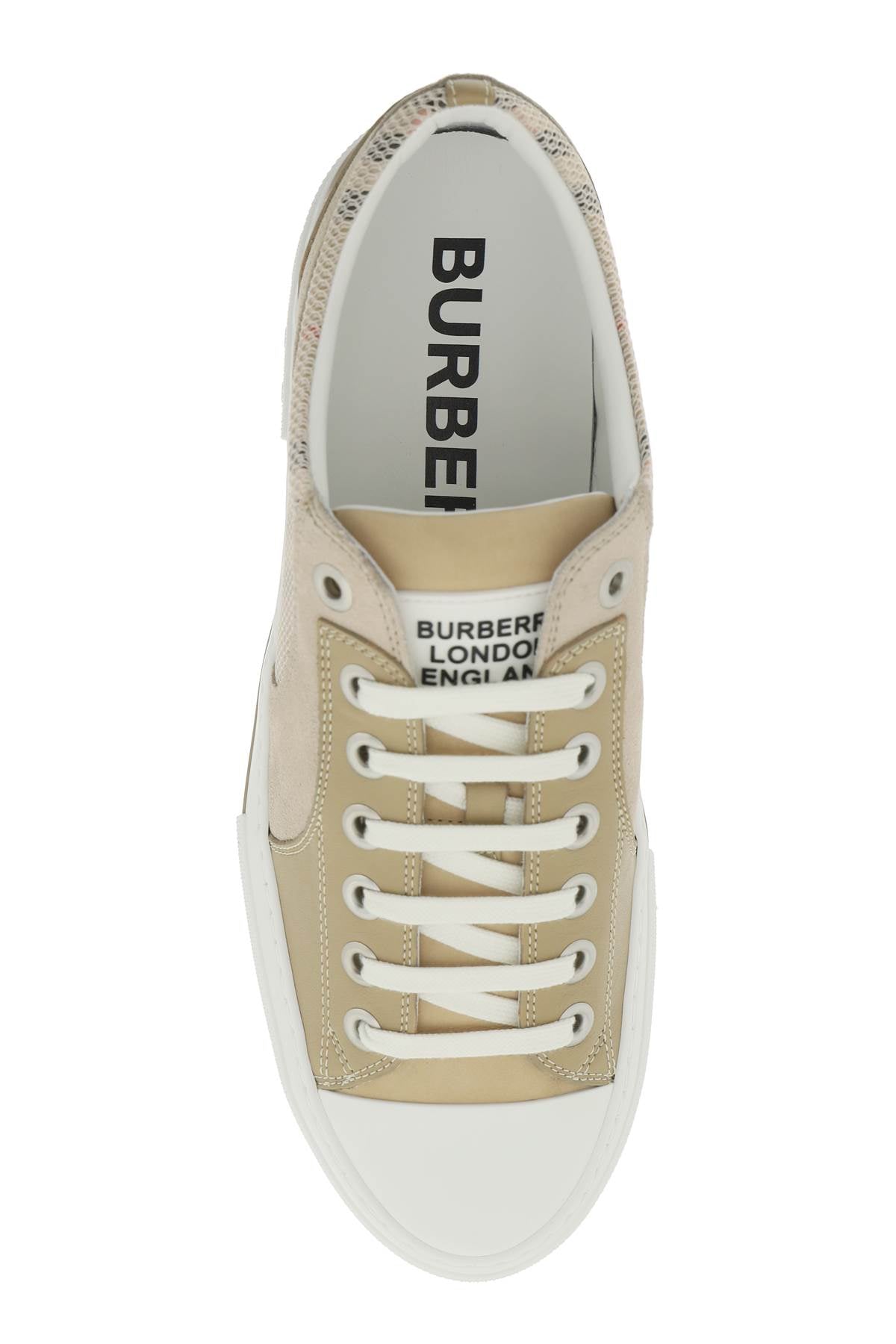 Burberry vintage check &amp, leather sneakers