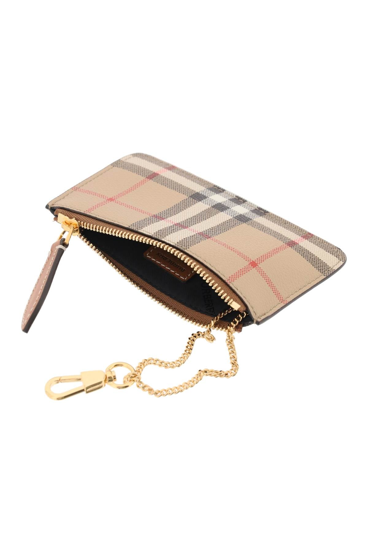 Burberry check coin purse with strap