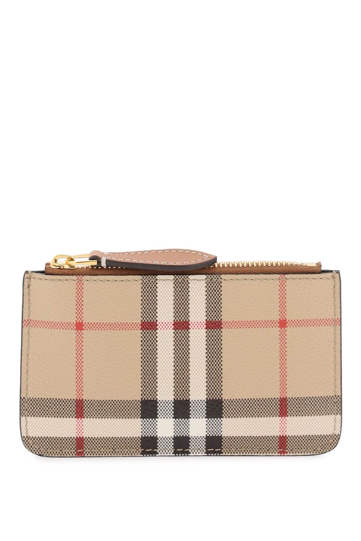 Burberry check coin purse with strap