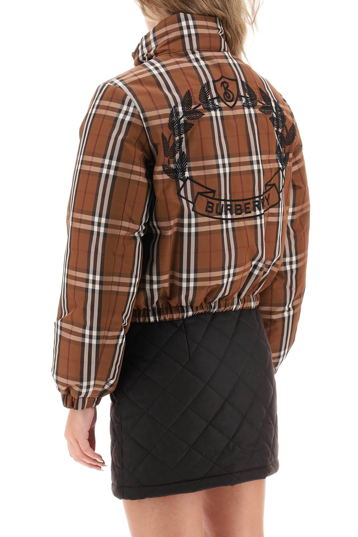 Burberry 'eype' down jacket with burberry check motif