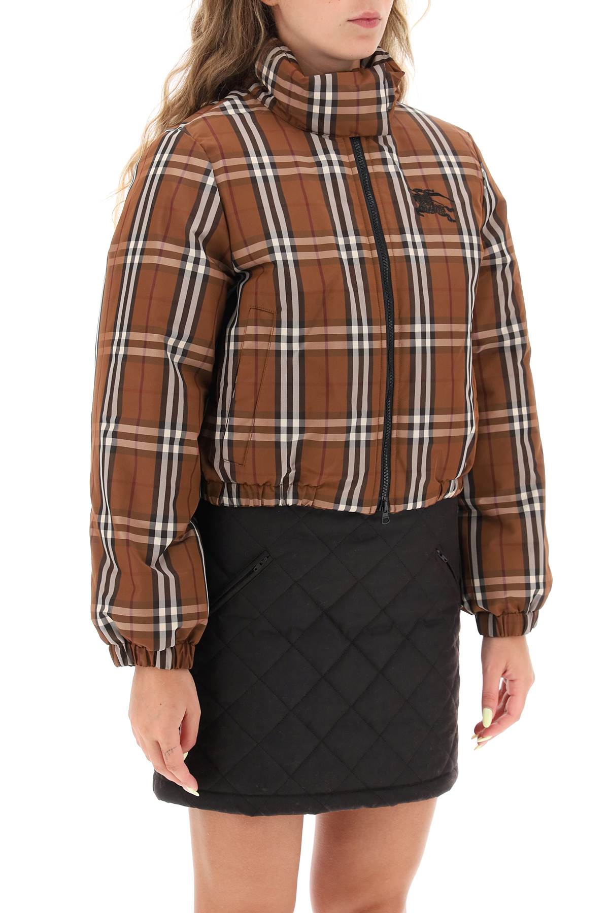 Burberry 'eype' down jacket with burberry check motif