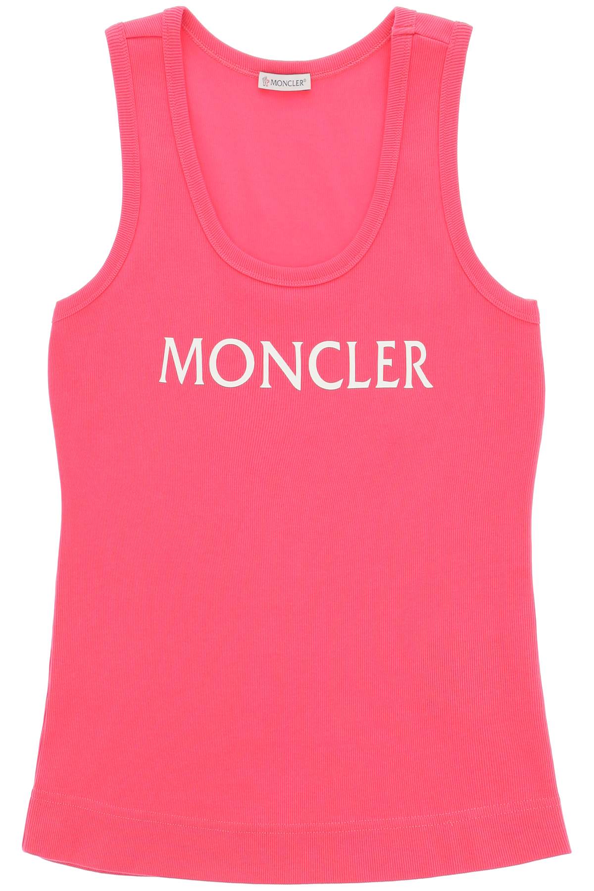 Moncler basic logo print ribbed tank top