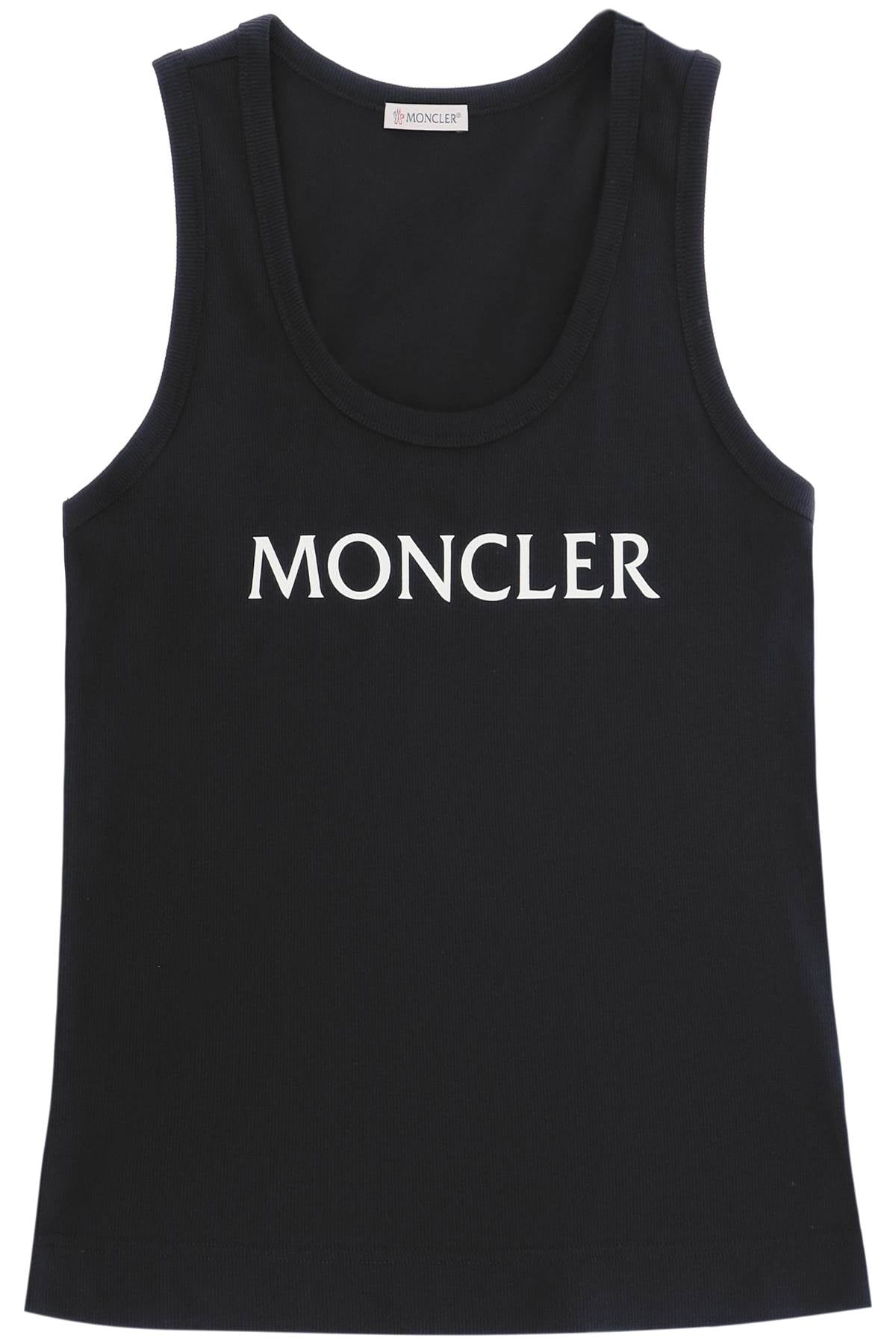 Moncler basic logo print ribbed tank top