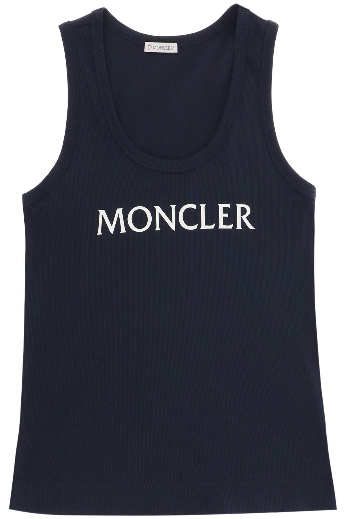 Moncler basic logo print ribbed tank top