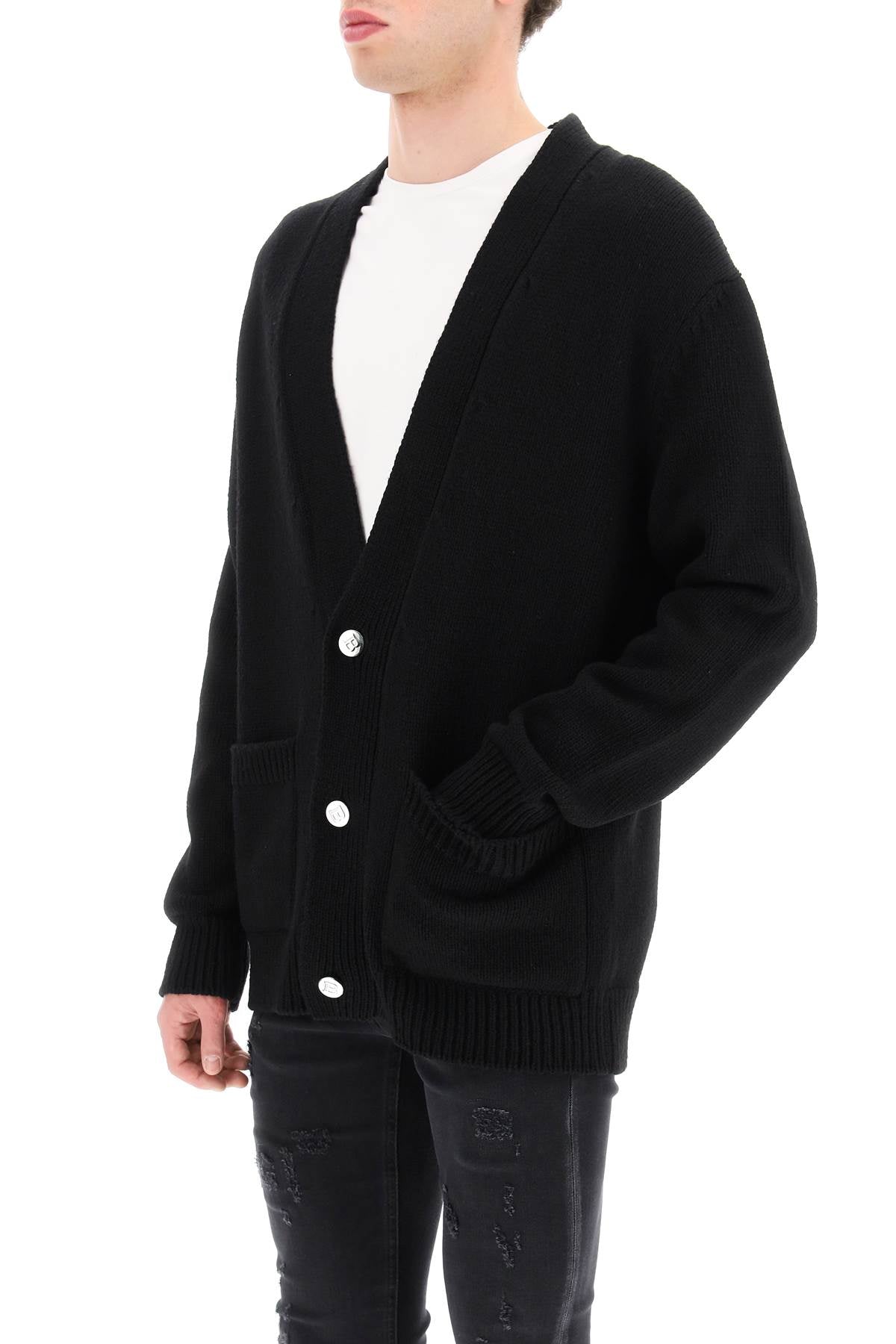 Balmain jacquard cardigan with back logo