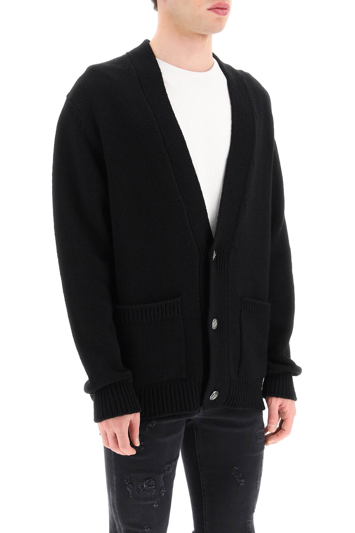 Balmain jacquard cardigan with back logo