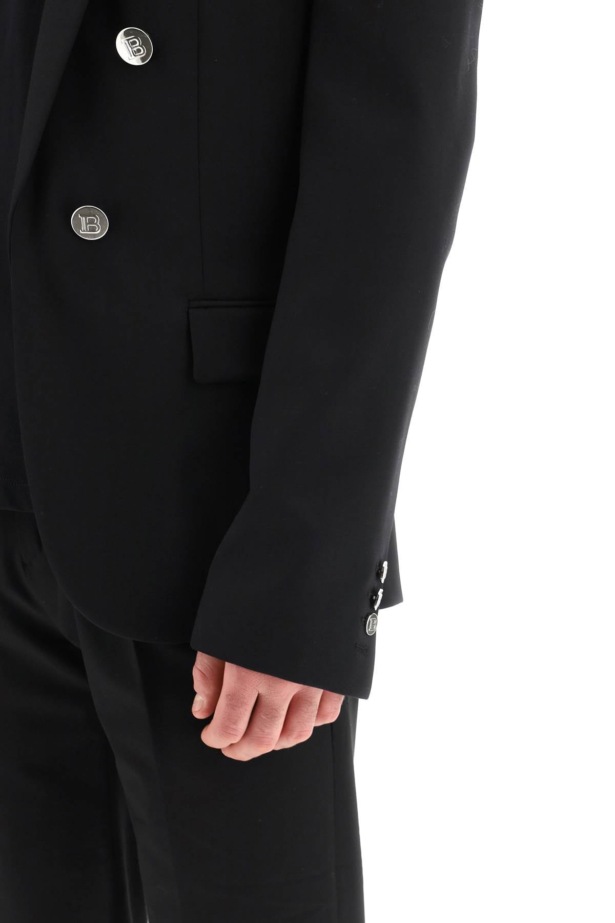 Balmain six button slim wool jacket