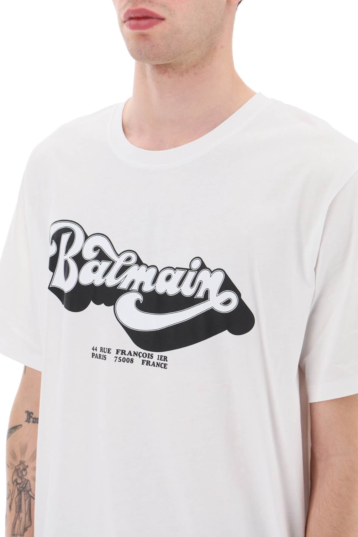 Balmain t-shirt with 'balmain 70's' retro print