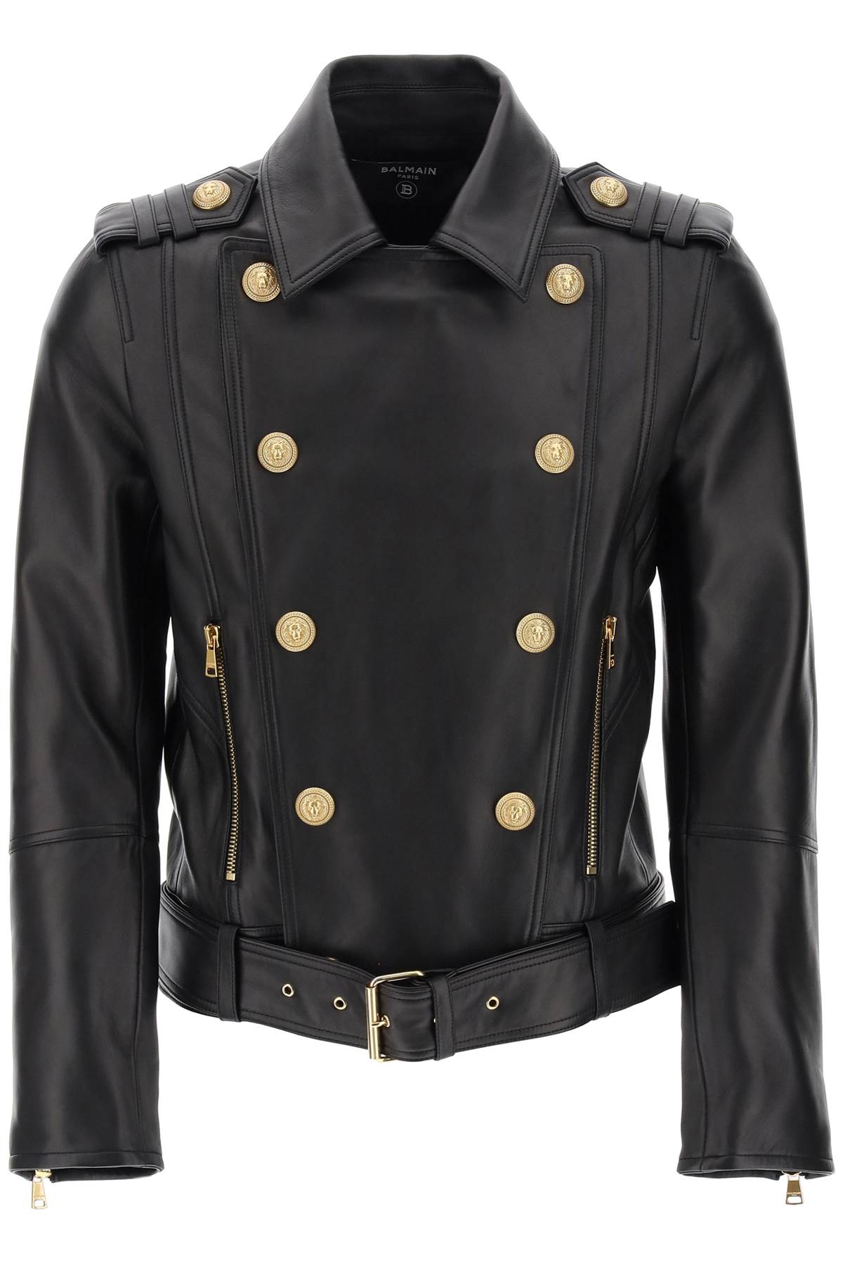 Balmain biker jacket in lamb leather