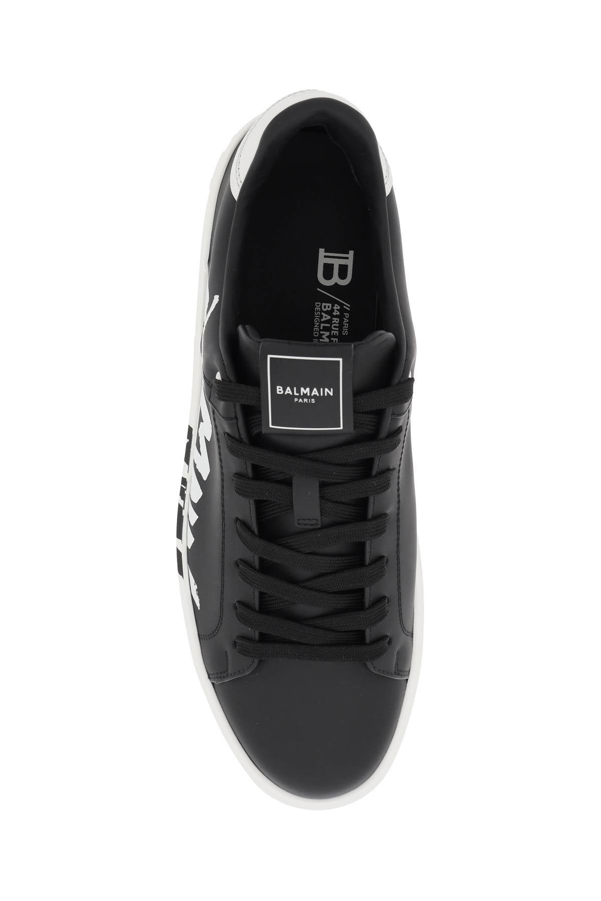 Balmain leather 'b-court' sneakers with logo print