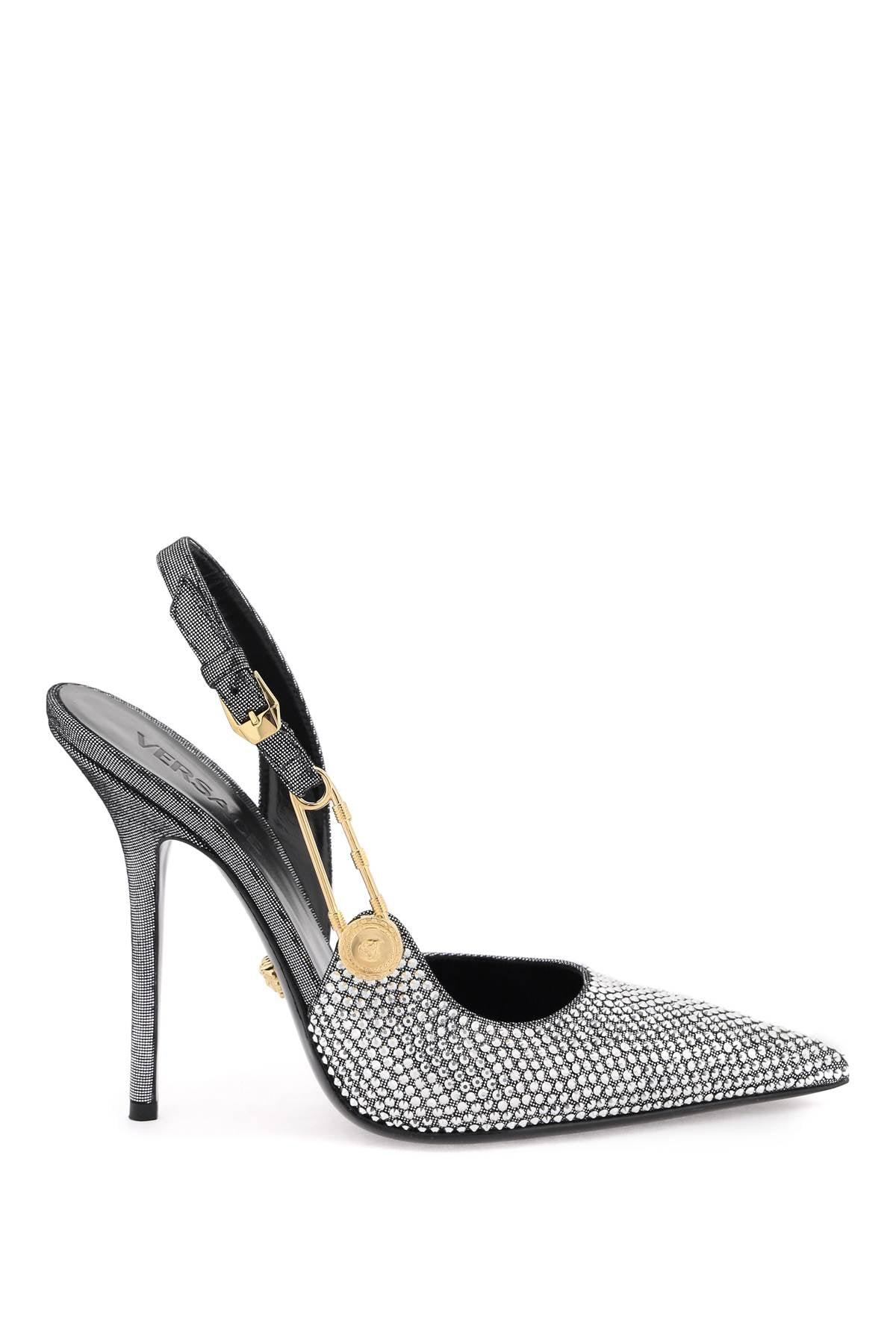 Versace 'safety pin' slingback pumps