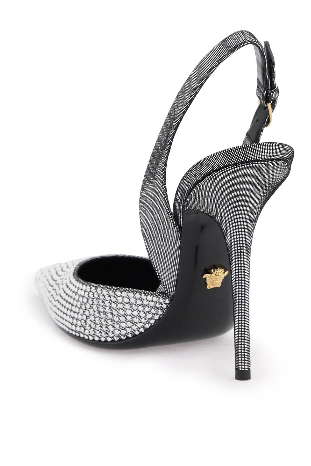 Versace 'safety pin' slingback pumps