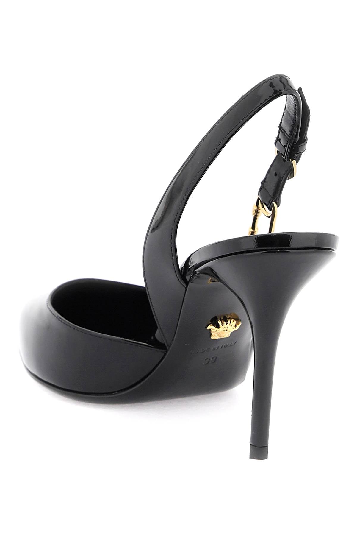 Versace 'safety pin' slingback pumps