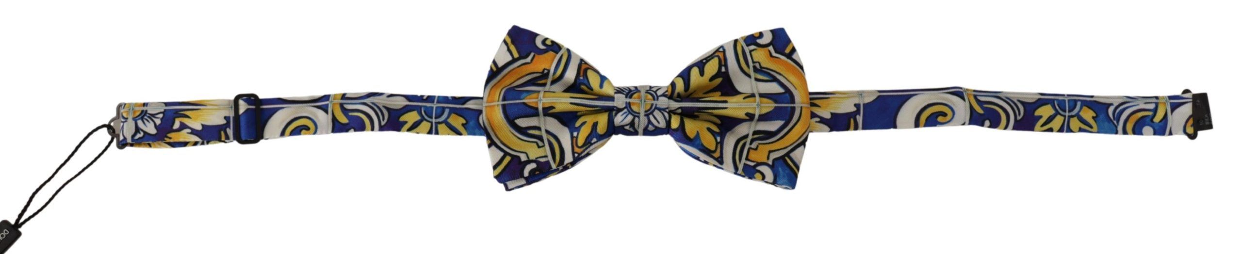 Dolce & Gabbana Multicolor Majolica Print Adjustable Papillon Bow Tie