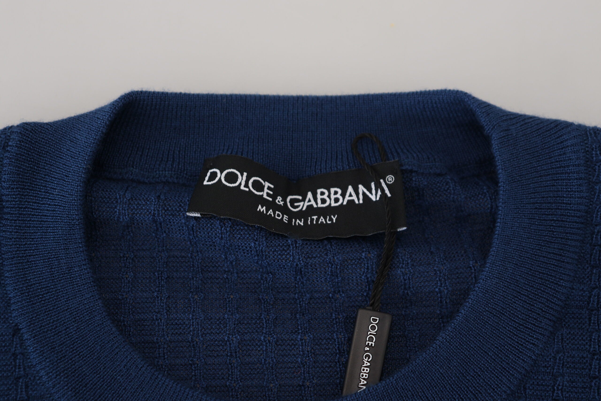 Dolce & Gabbana Elegant Blue Cashmere-Silk Men's Pullover