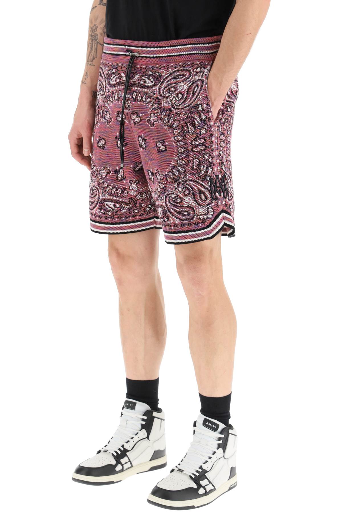 Amiri bandana jacquard knit bermuda shorts