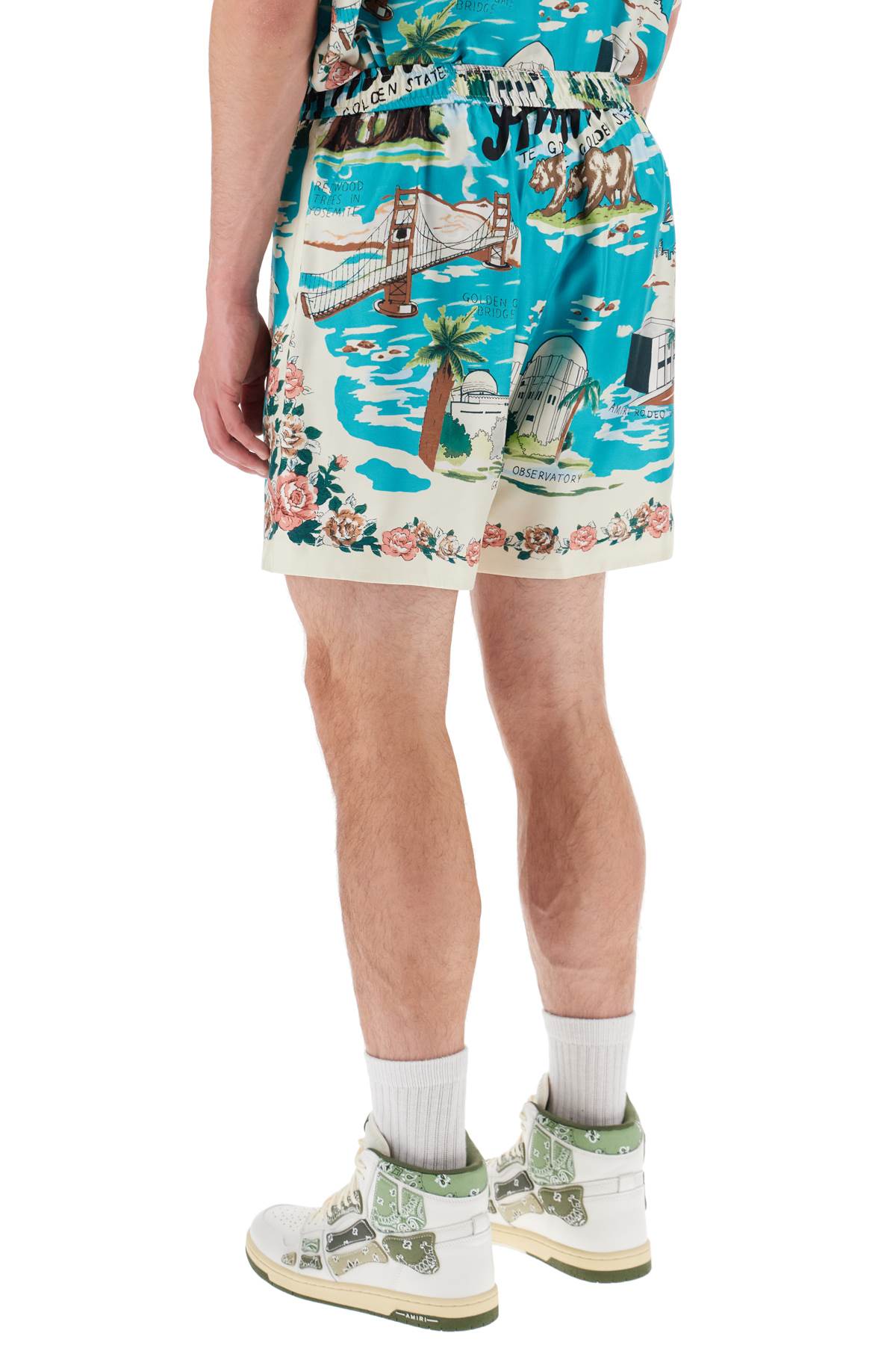 Amiri california hawaiian silk shorts