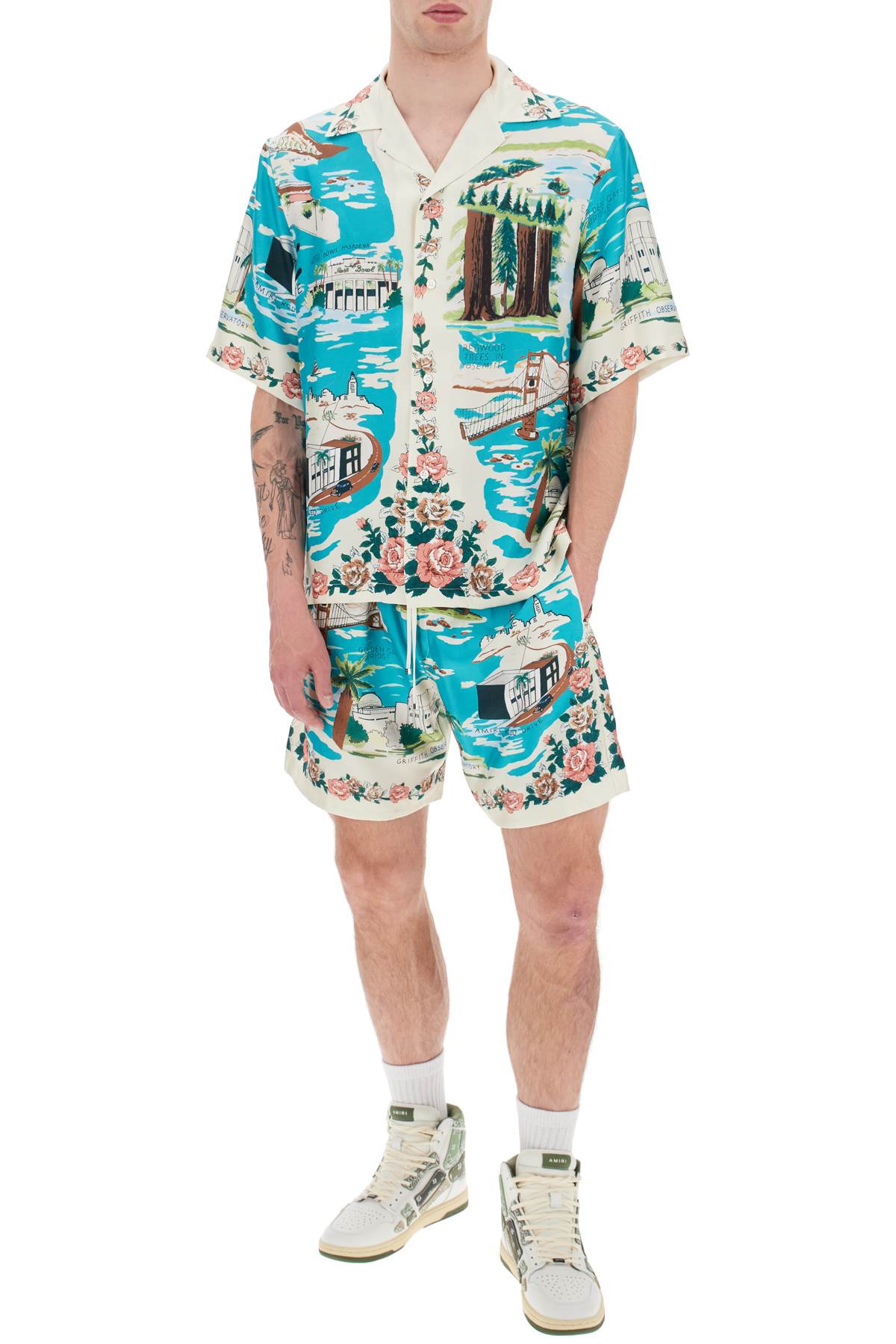 Amiri california hawaiian silk shorts