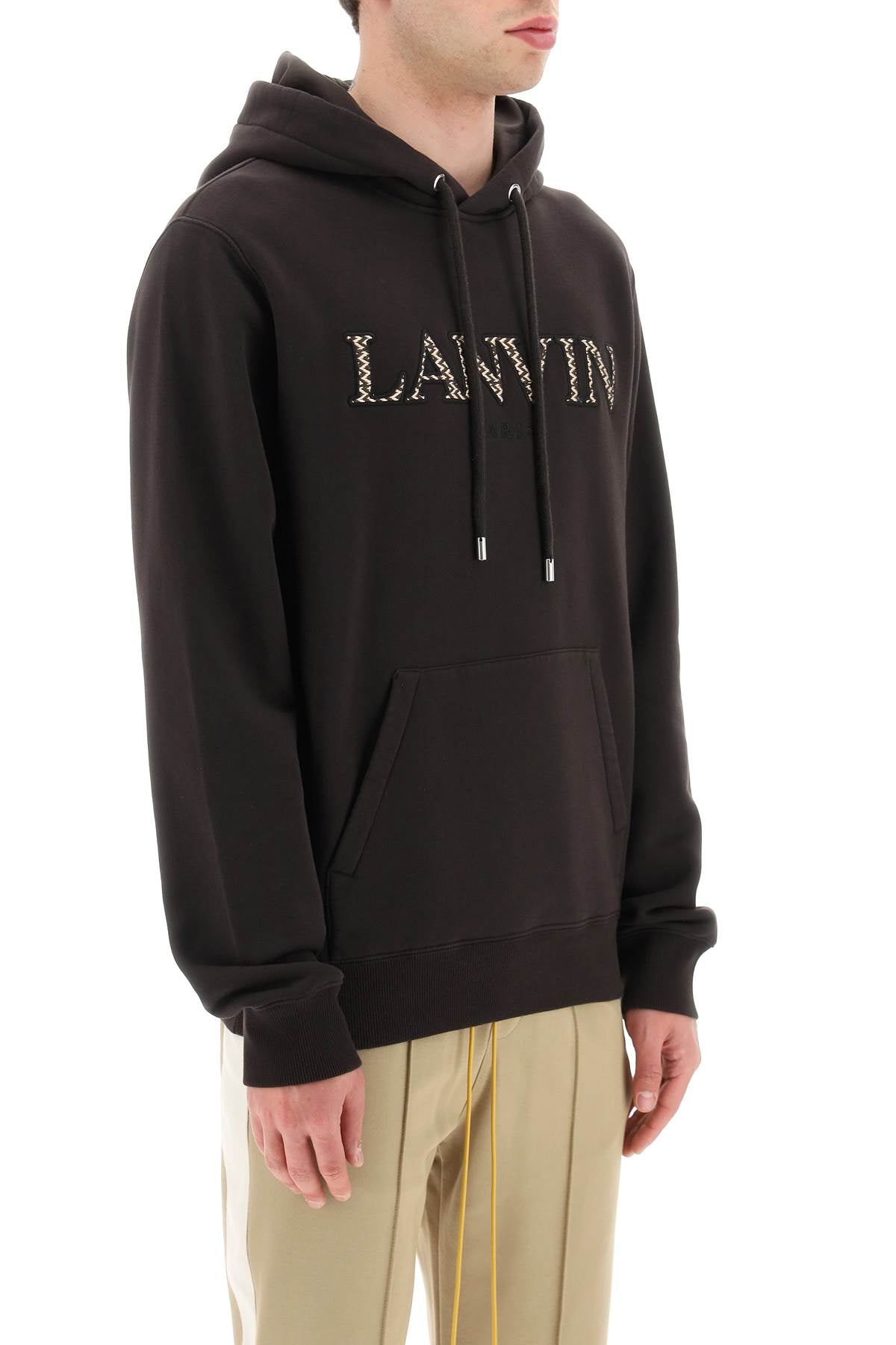 Lanvin lettering logo embroidery hoodie