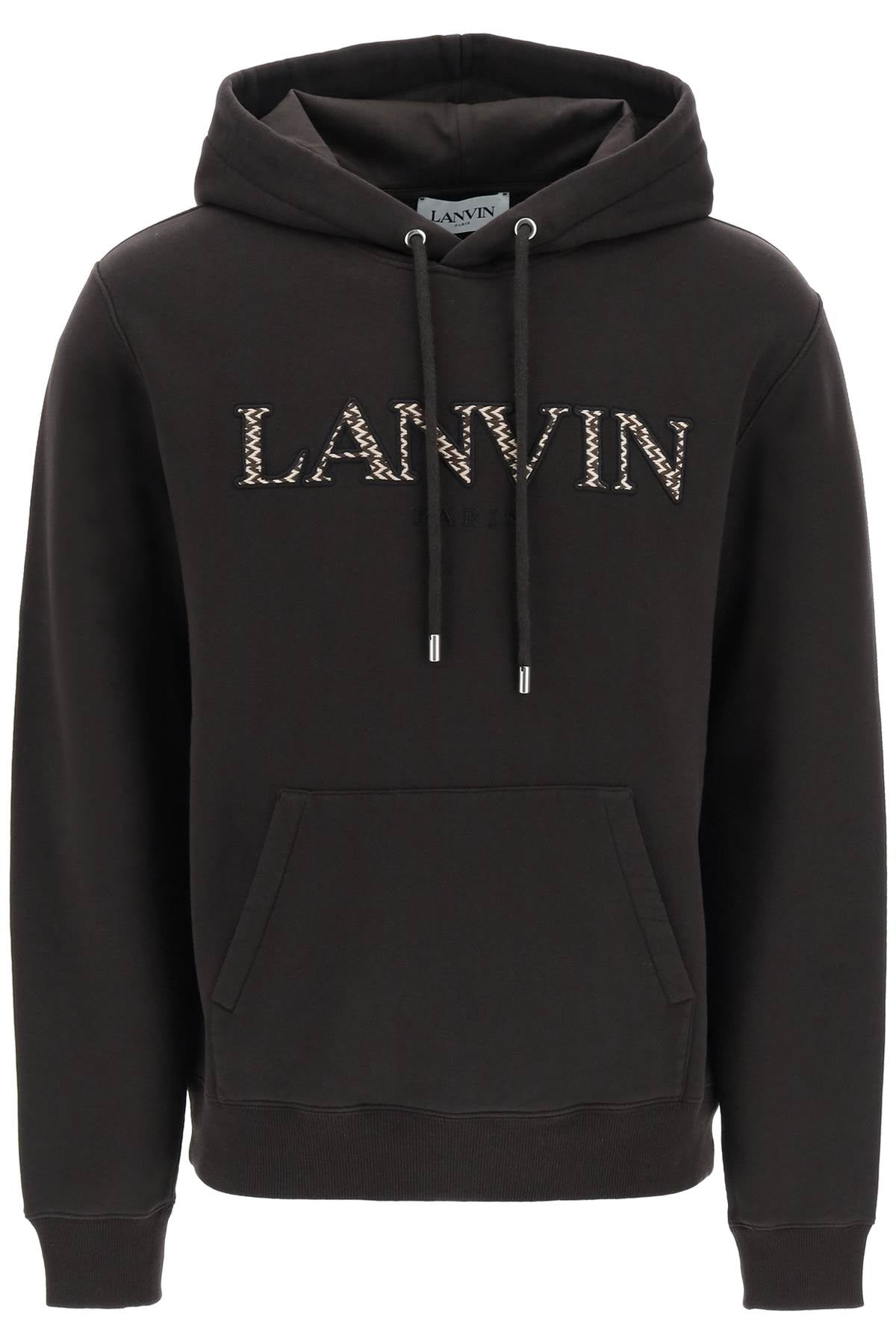 Lanvin lettering logo embroidery hoodie