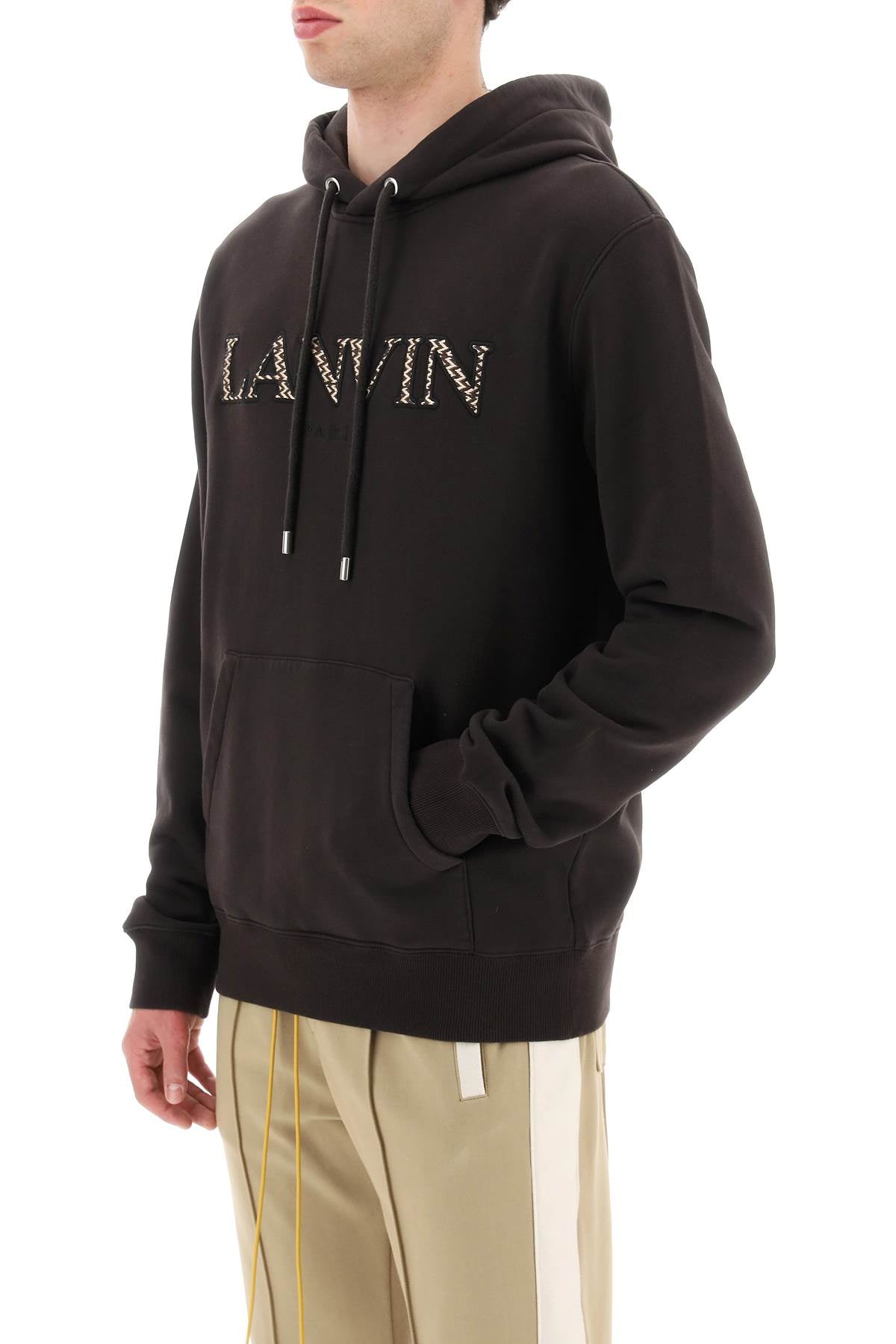 Lanvin lettering logo embroidery hoodie