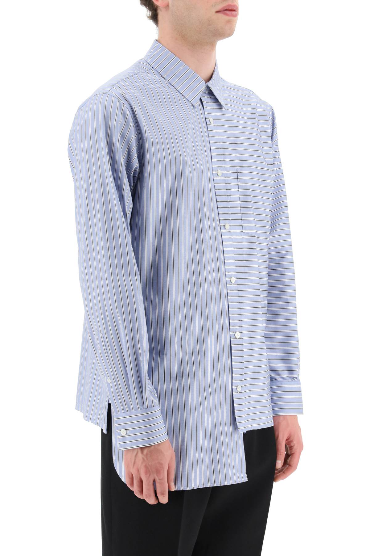 Lanvin asymetric striped shirt