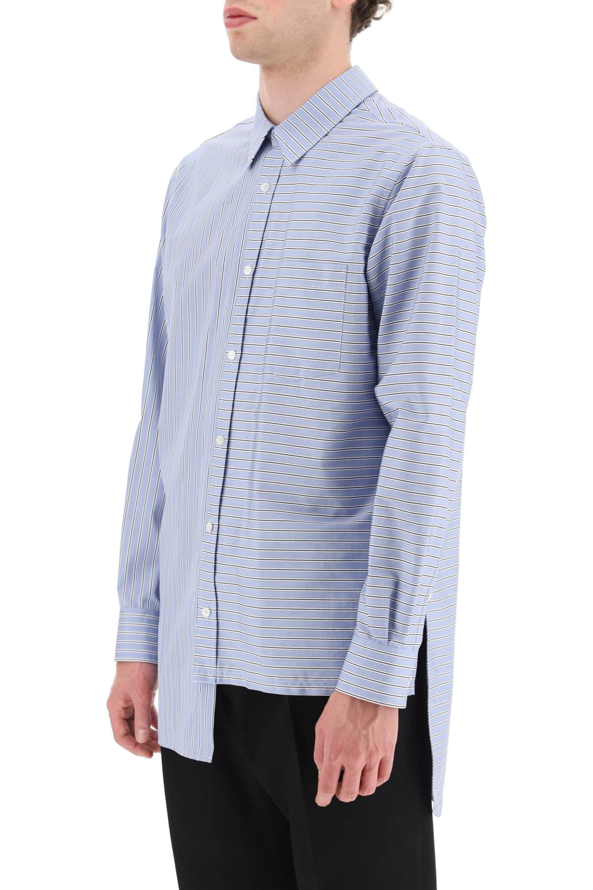 Lanvin asymetric striped shirt