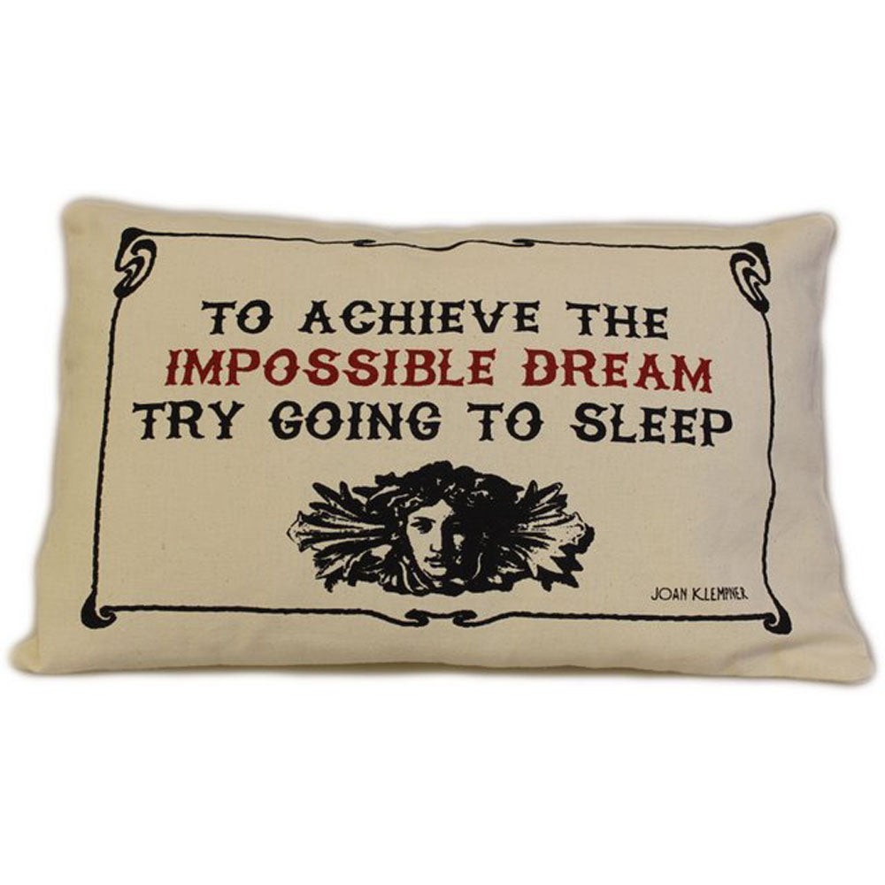 CUSCINI LETTERARI - Copricuscino in Juta lavata / Cotton pillow case  IMPOSSIBLE - Size 38x25cm