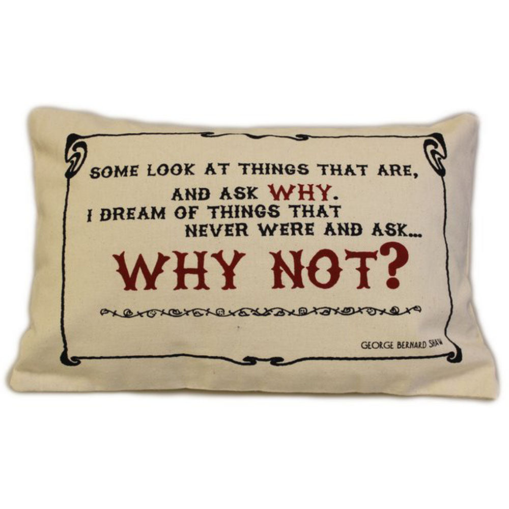 CUSCINI LETTERARI - Copricuscino in Juta lavata / Cotton pillow case  WHY NOT - Size 38x25cm