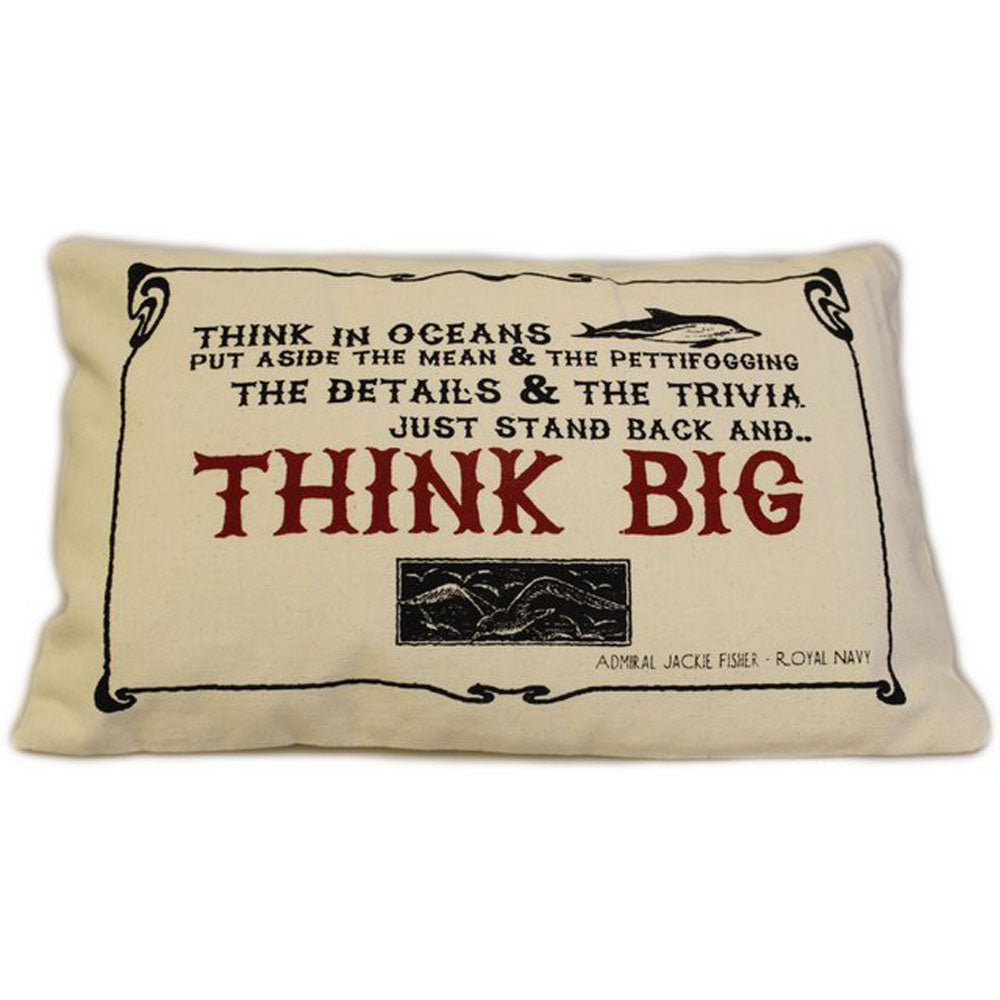 CUSCINI LETTERARI - Copricuscino in Juta lavata / Cotton pillow case  THINK BIG - Size 38x25cm