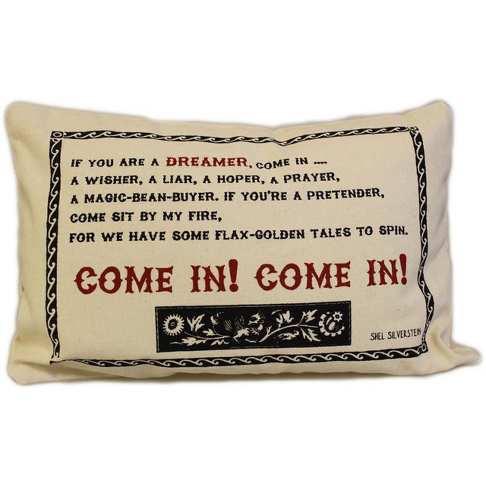 CUSCINI LETTERARI - Copricuscino in Juta lavata / Cotton pillow case  COME IN! - Size 38x25cm