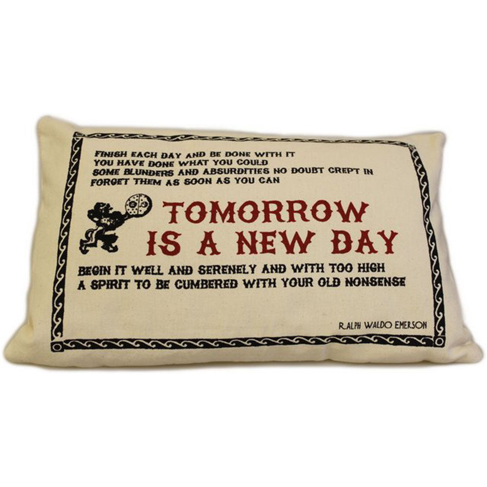 CUSCINI LETTERARI - Copricuscino in Juta lavata / Cotton pillow case  TOMORROW - Size 38x25cm