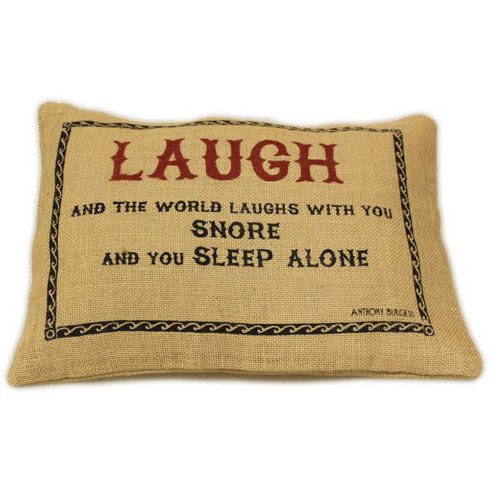 CUSCINI LETTERARI - Copricuscino in Juta lavata / Juta washed pillow case LAUGH - Size 38x25cm