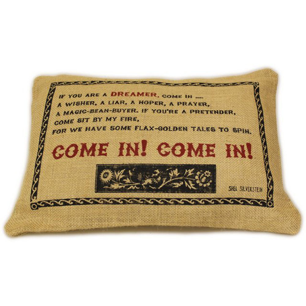 CUSCINI LETTERARI - Copricuscino in Juta lavata / Juta washed pillow case COME IN! - Size 38x25cm