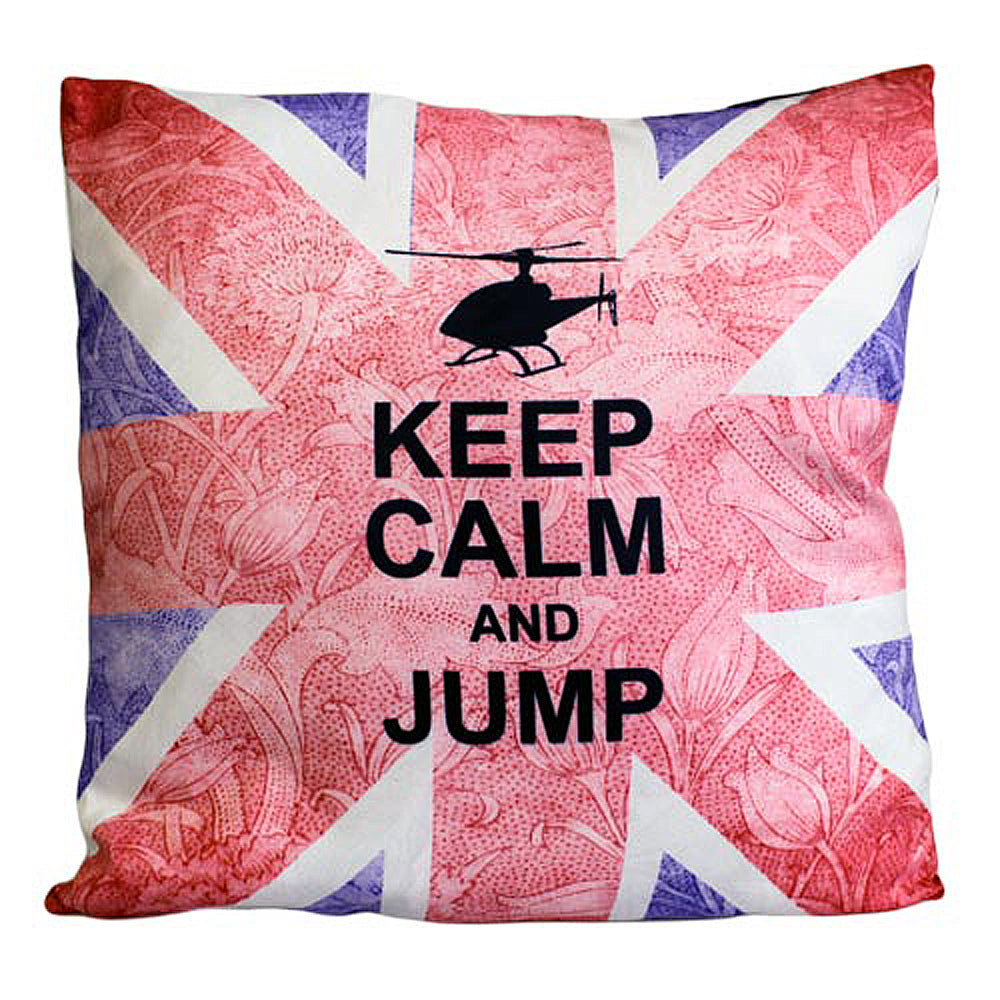 CUSCINI LETTERARI - Copricuscino in Juta lavata / Cotton pillow case  KEEP CALM AND JUMP - Size 40x40cm