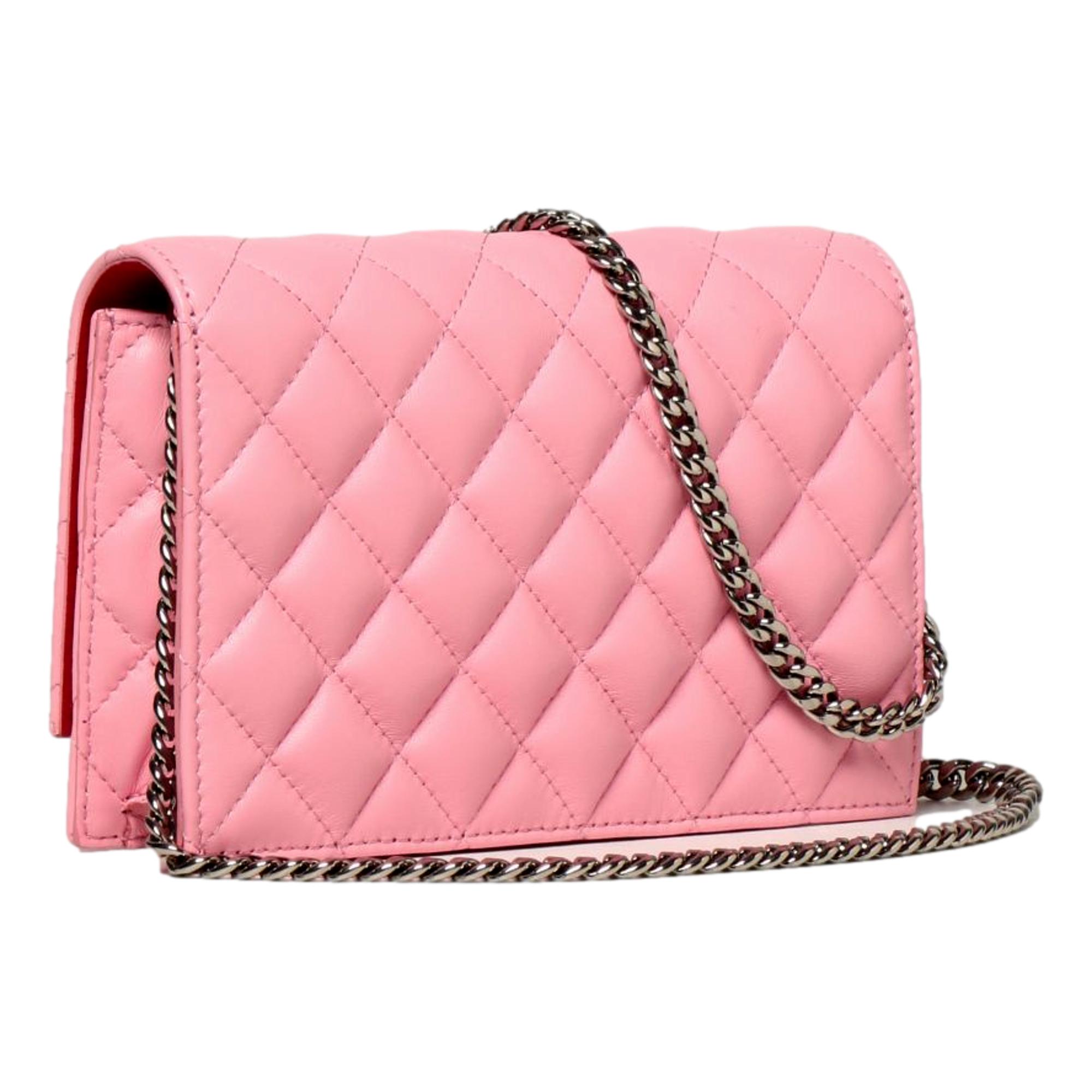 Alexander McQueen Pink Quilted Leather Skull Shoulder Bag