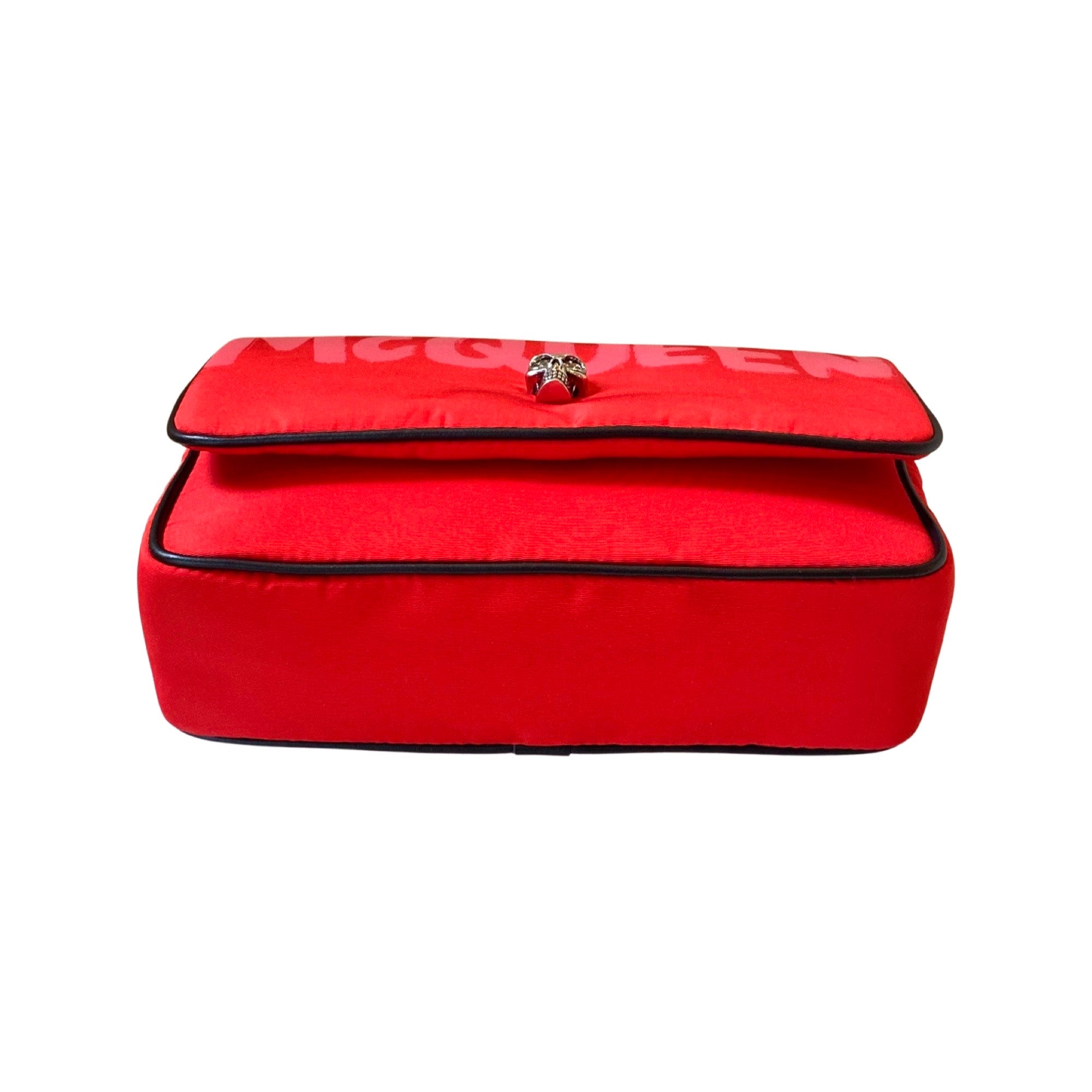 Alexander McQueen Red Nylon Graffiti Skull Shoulder Bag