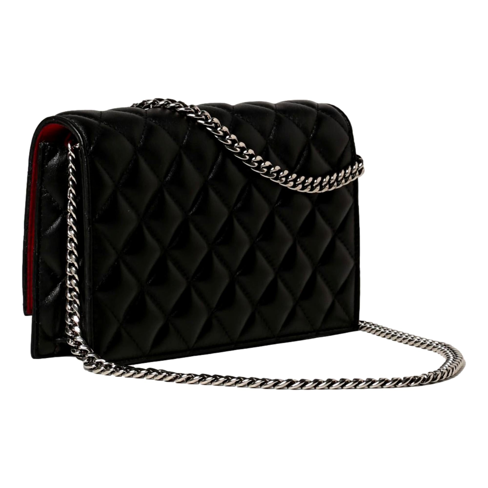 Alexander McQueen Small Black Quilted Leather Skull Shoulder Bag