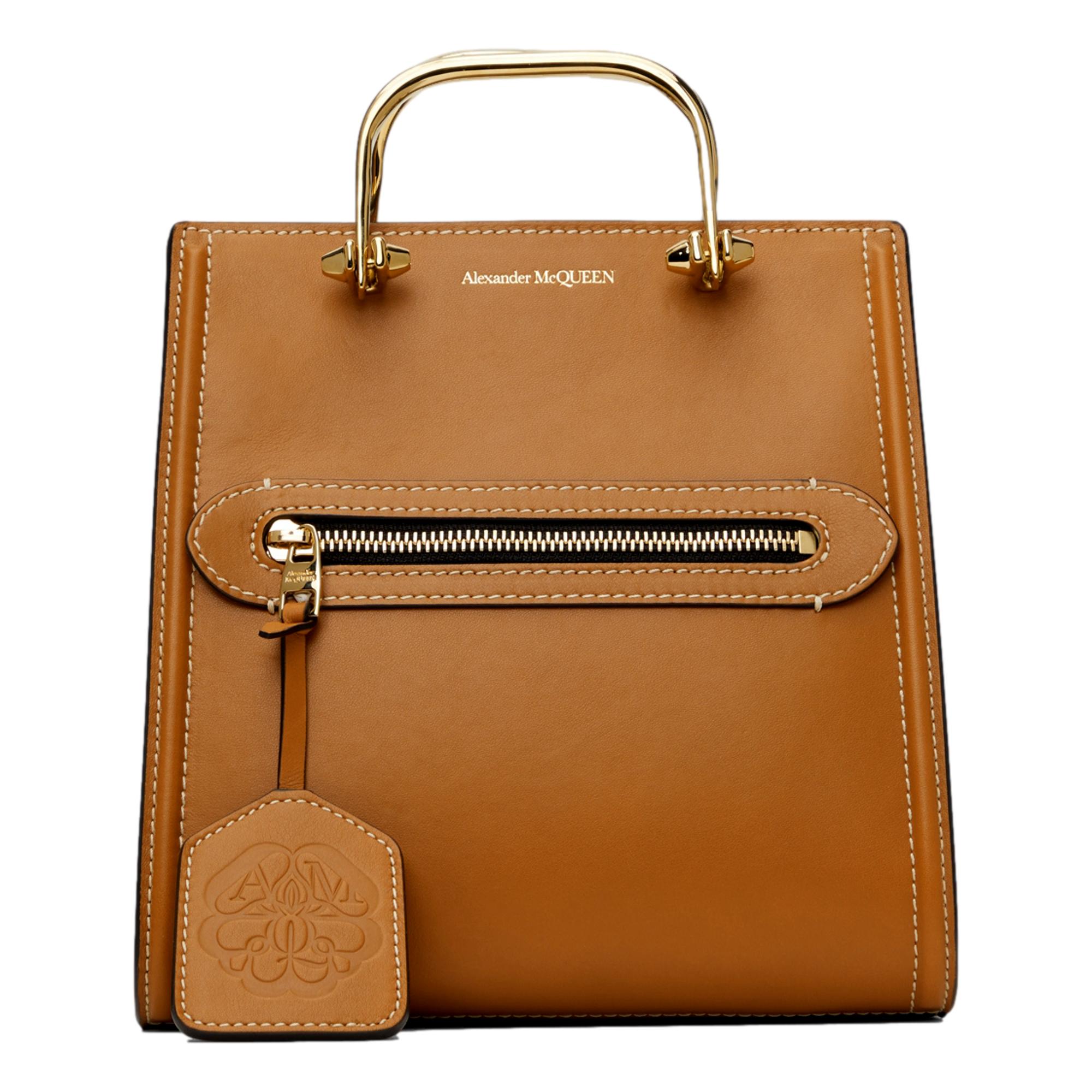 Alexander McQueen The Short Story Tan Calf Leather Satchel