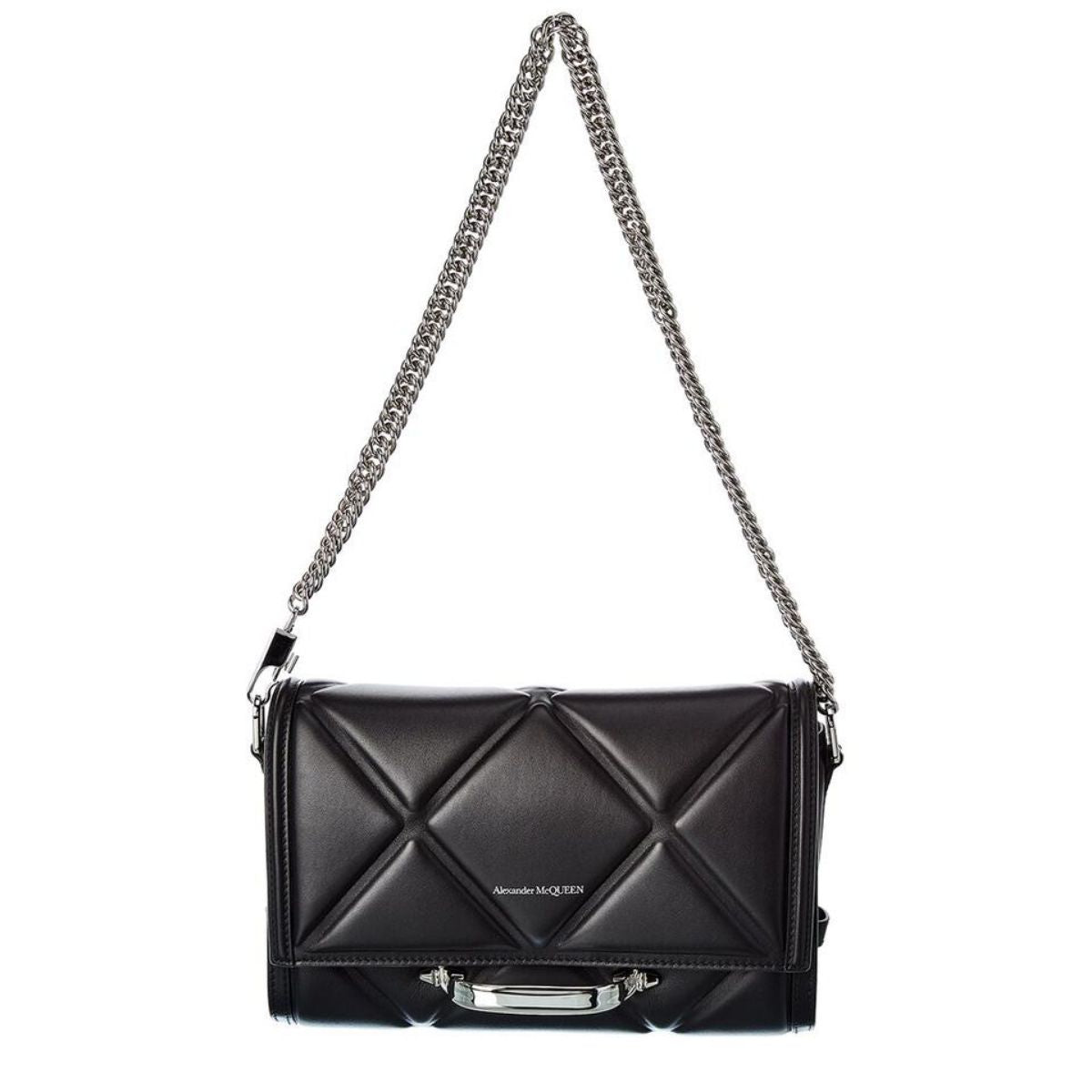 Alexander McQueen The Story Black Leather Quilted Shoulder Bag