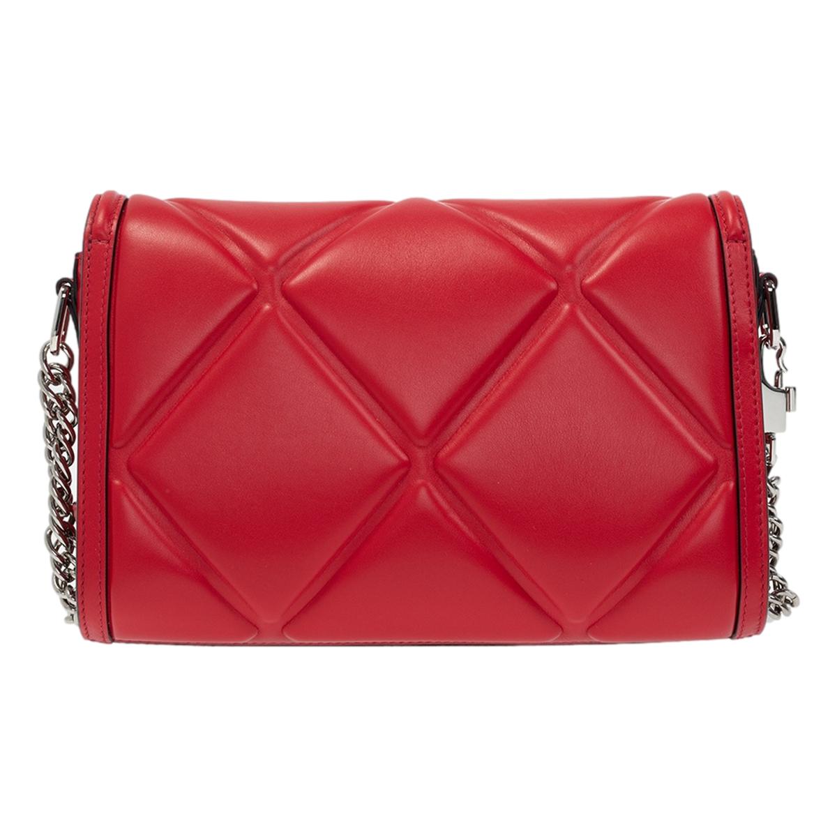 Alexander McQueen The Story Red Leather Quilted Shoulder Bag