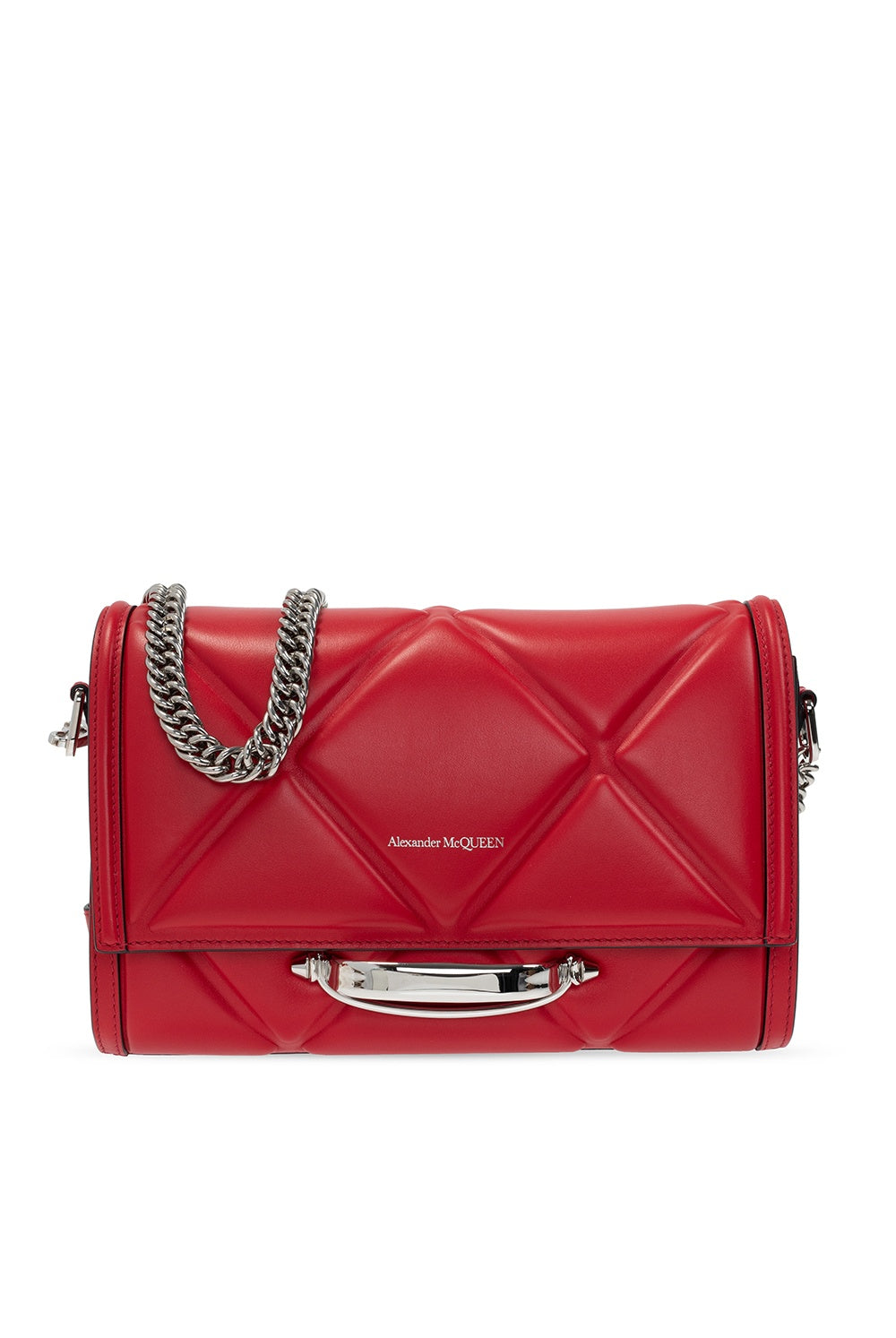 Alexander McQueen The Story Red Leather Quilted Shoulder Bag