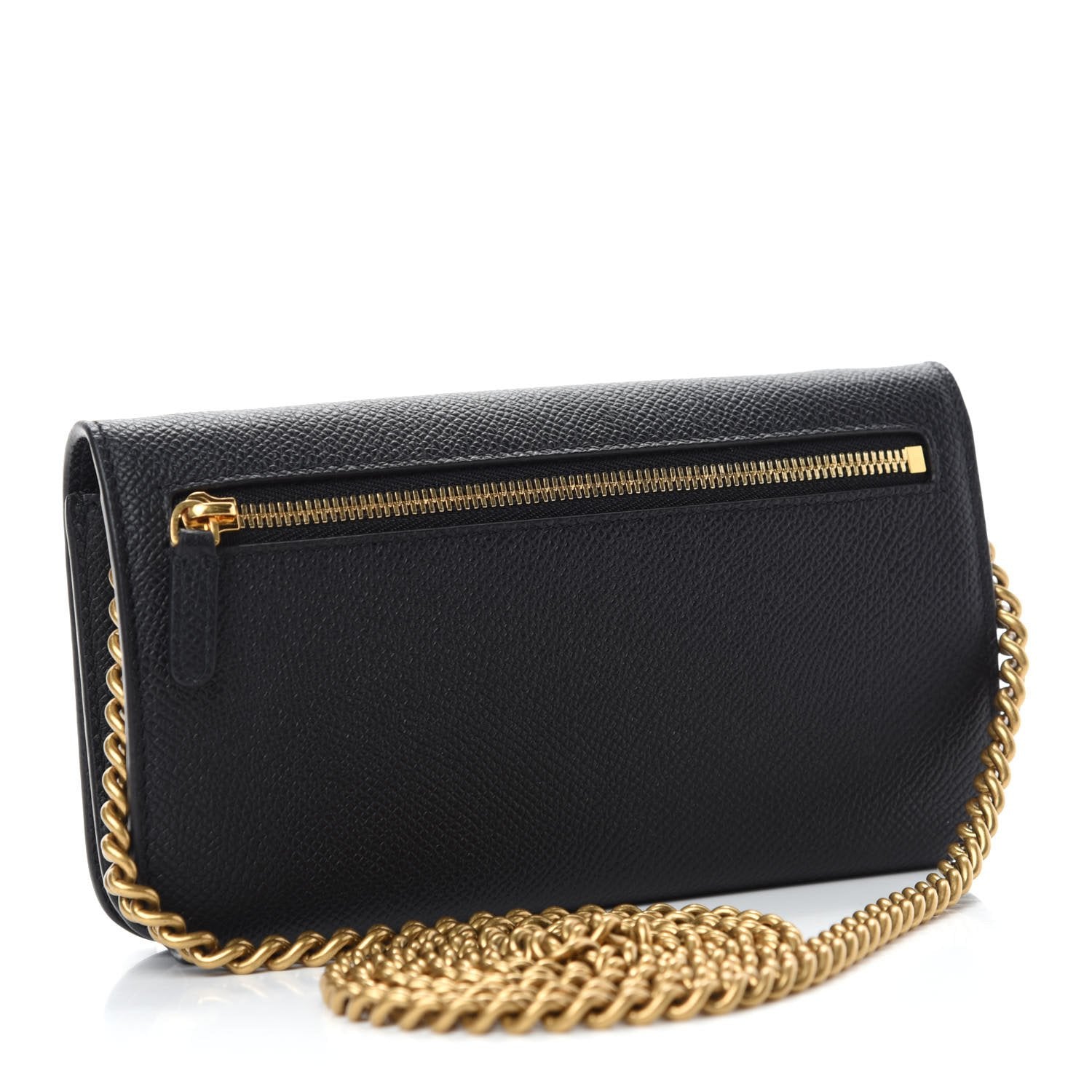 Balenciaga BB Grained Calfskin Black Wallet On Chain Cross Body