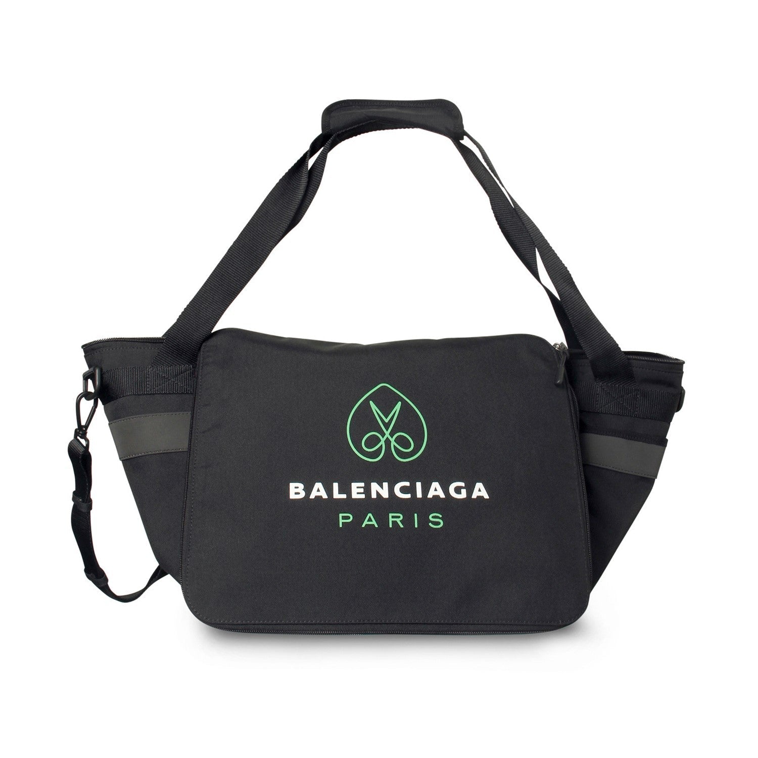 Balenciaga Black Recycled Nylon Messenger Tote