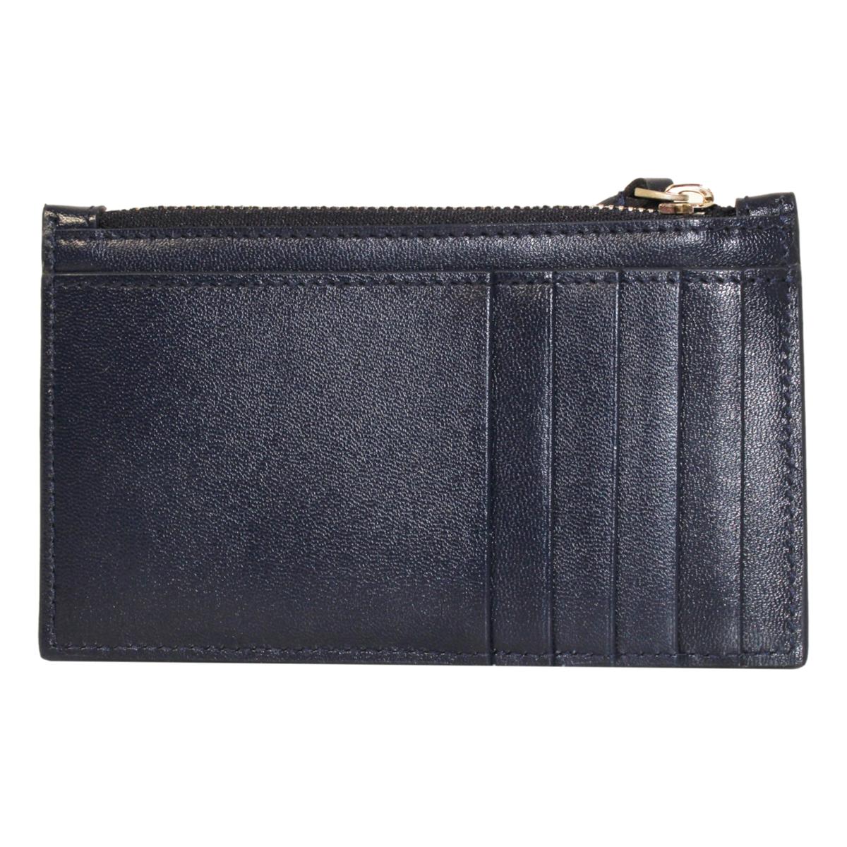 Balenciaga Cash Navy Leather Large Coin Card Holder Wallet