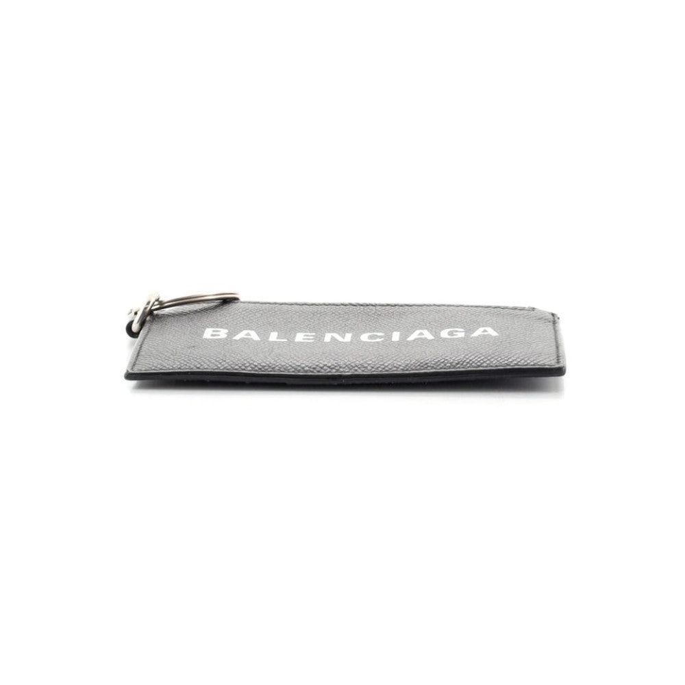 Balenciaga Cash Black Leather Lanyard Card Holder Wallet