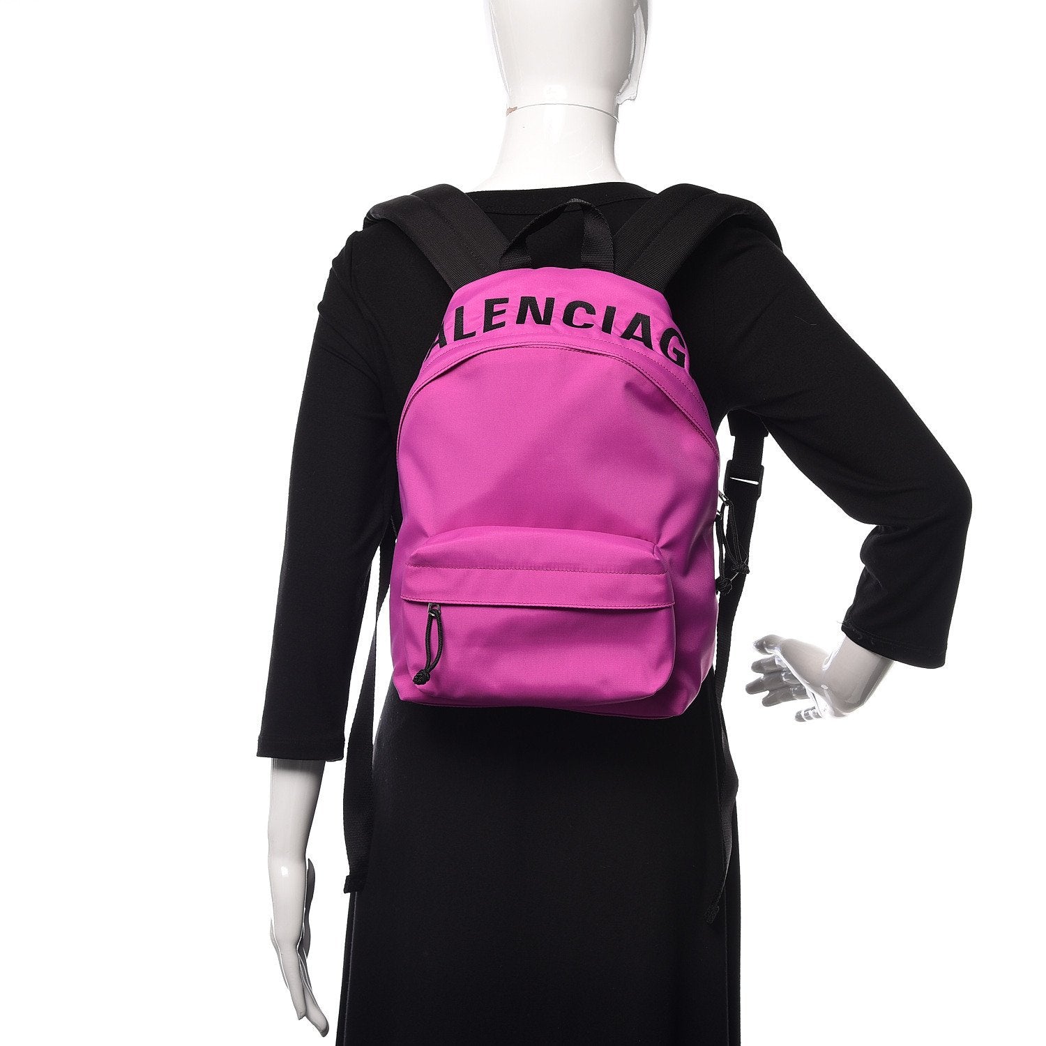 Balenciaga Logo Wheel Sport Nylon Pink Backpack