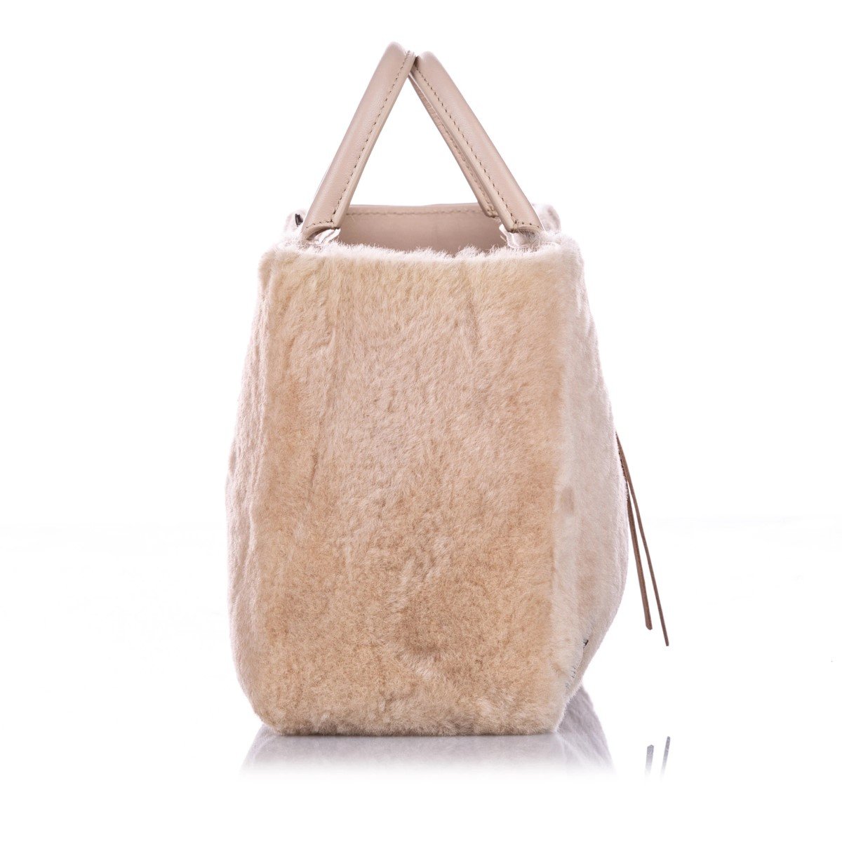 Balenciaga Papier Merino Lamb Wool Tapioca Beige Satchel